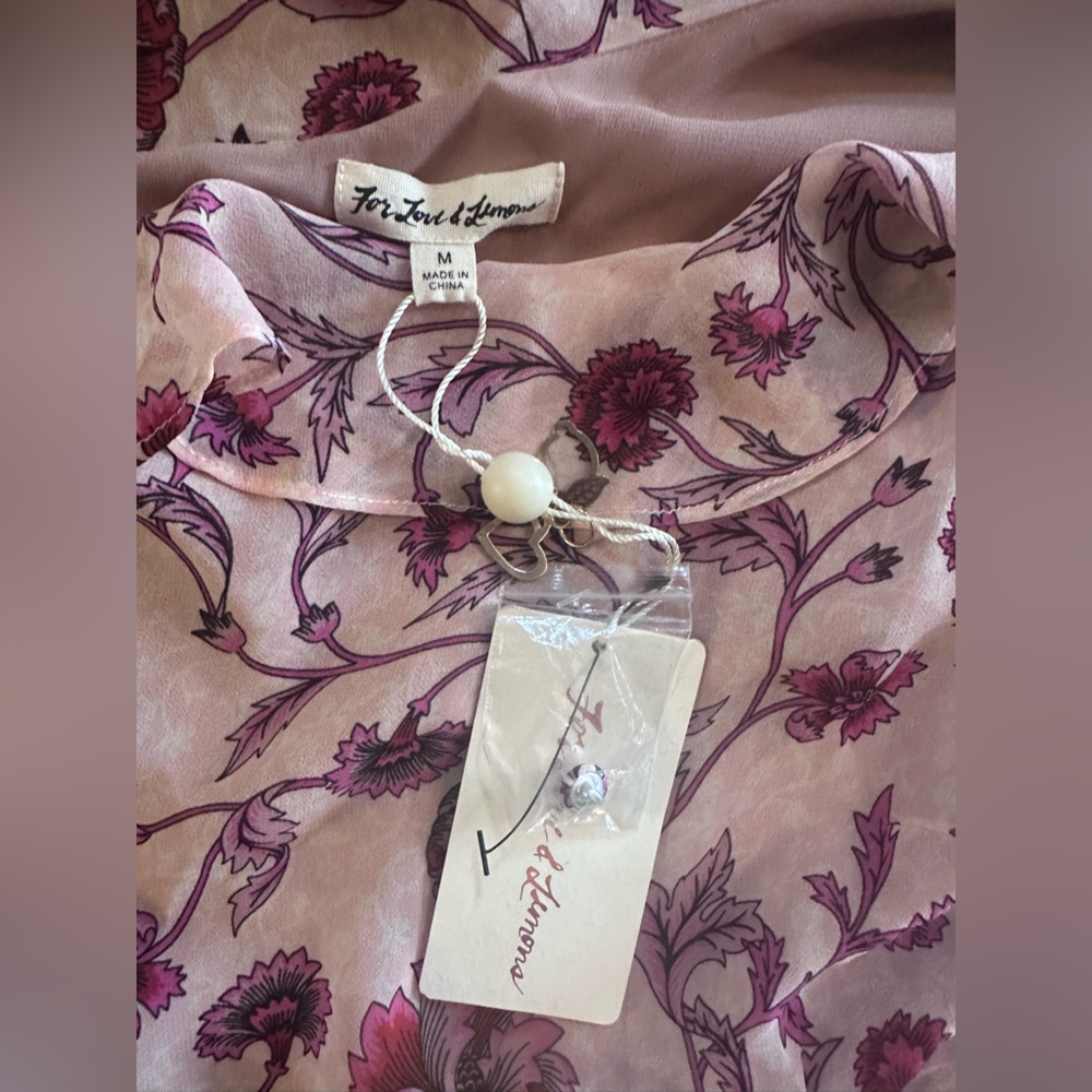 NWT For Love And Lemons Pink Floral One-Shoulder Midi Dress - Picture 7 of 12